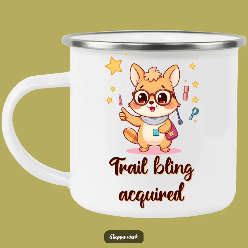 Funny Accessory Enthusiast Camping Mug: Animal Pointing at Sparkles