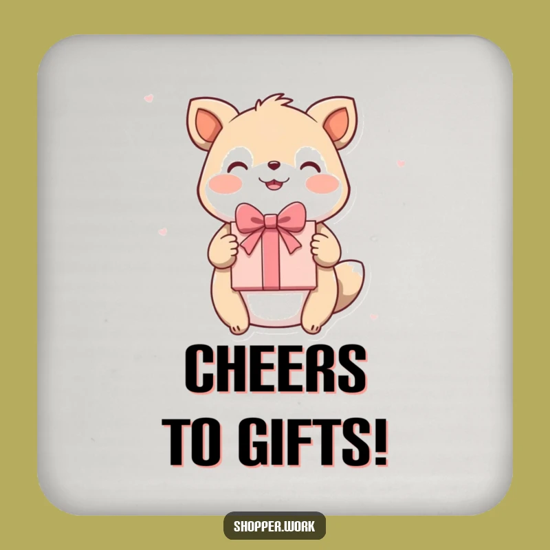 Funny Gift Giver Animal Coaster: Happy Animal Presents Gift