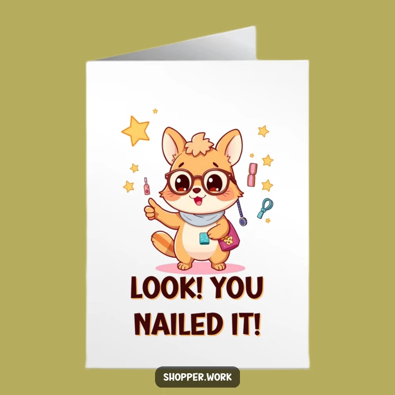 Free Printable Congrats Card: Accessory Enthusiast Animal, Funny Downloadable Gift for Achievements